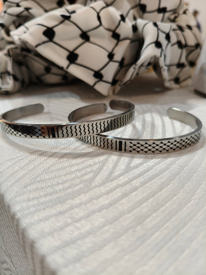 Bracciale unisex in acciaio inossidabile - Motivo kefiah