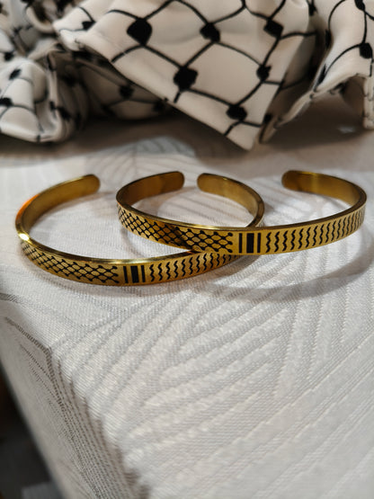 Bracciale unisex in acciaio inossidabile - Motivo kefiah