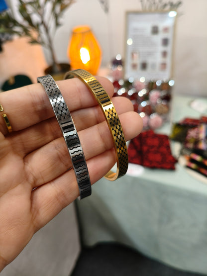 Bracciale unisex in acciaio inossidabile - Motivo kefiah
