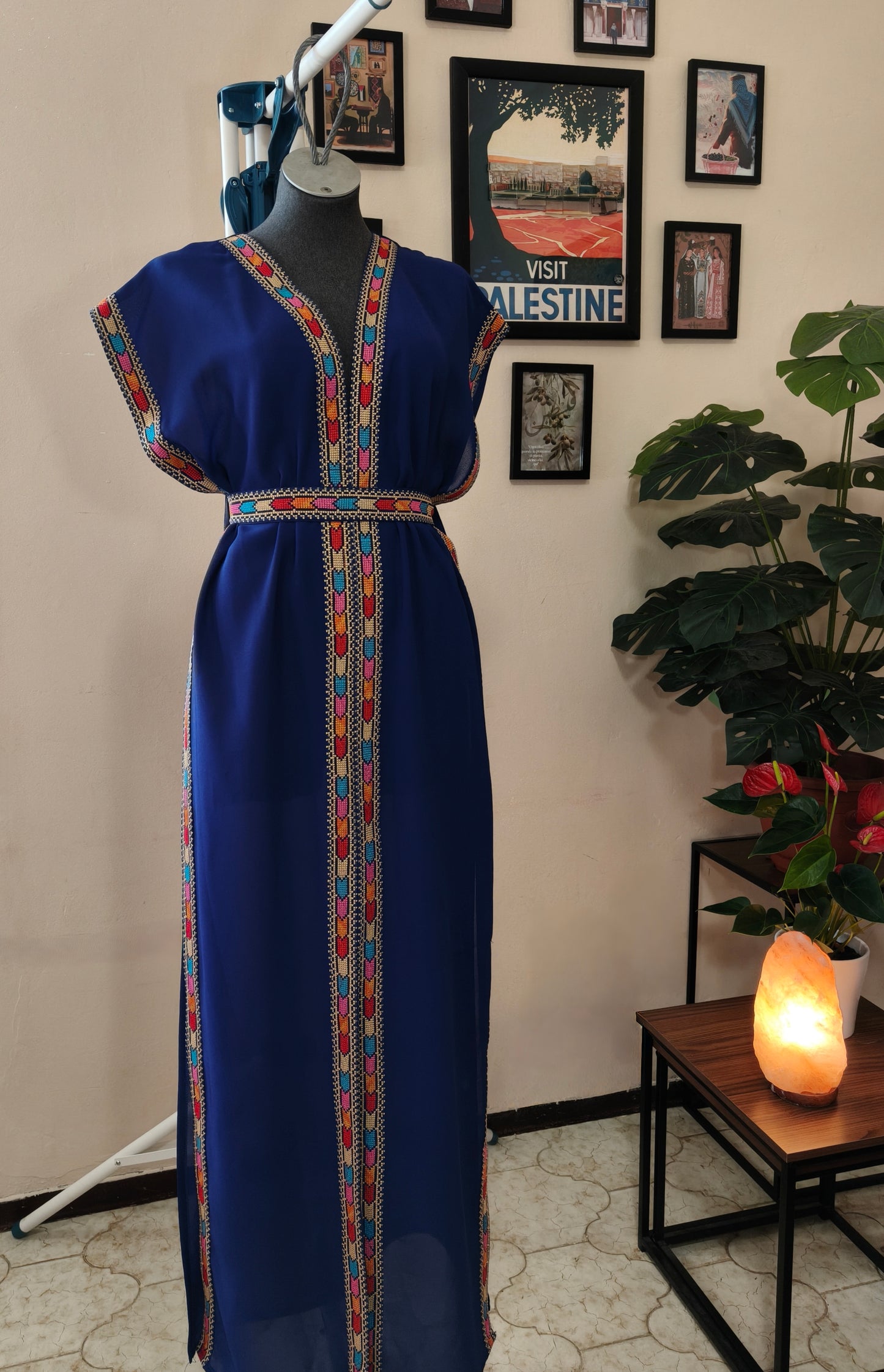 Gilet lungo tatreez colorato