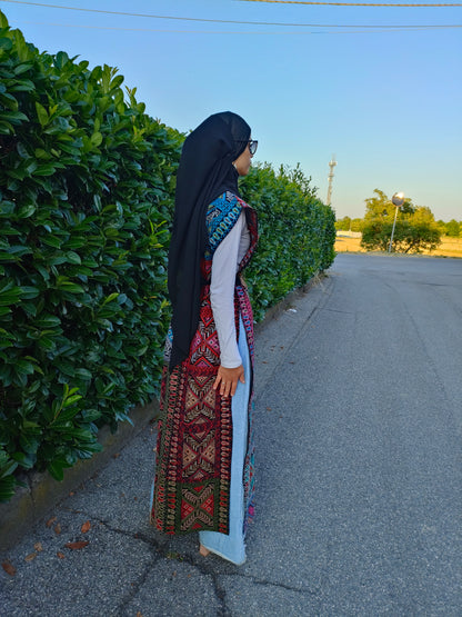 Colorful tatriz long vest