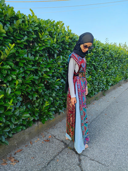 Colorful tatriz long vest