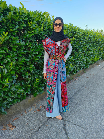 Colorful tatriz long vest