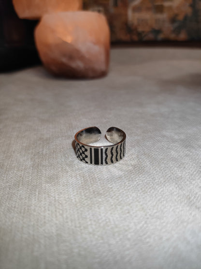 Anello Unisex in Acciaio Inossidabile – Motivo Kefiah