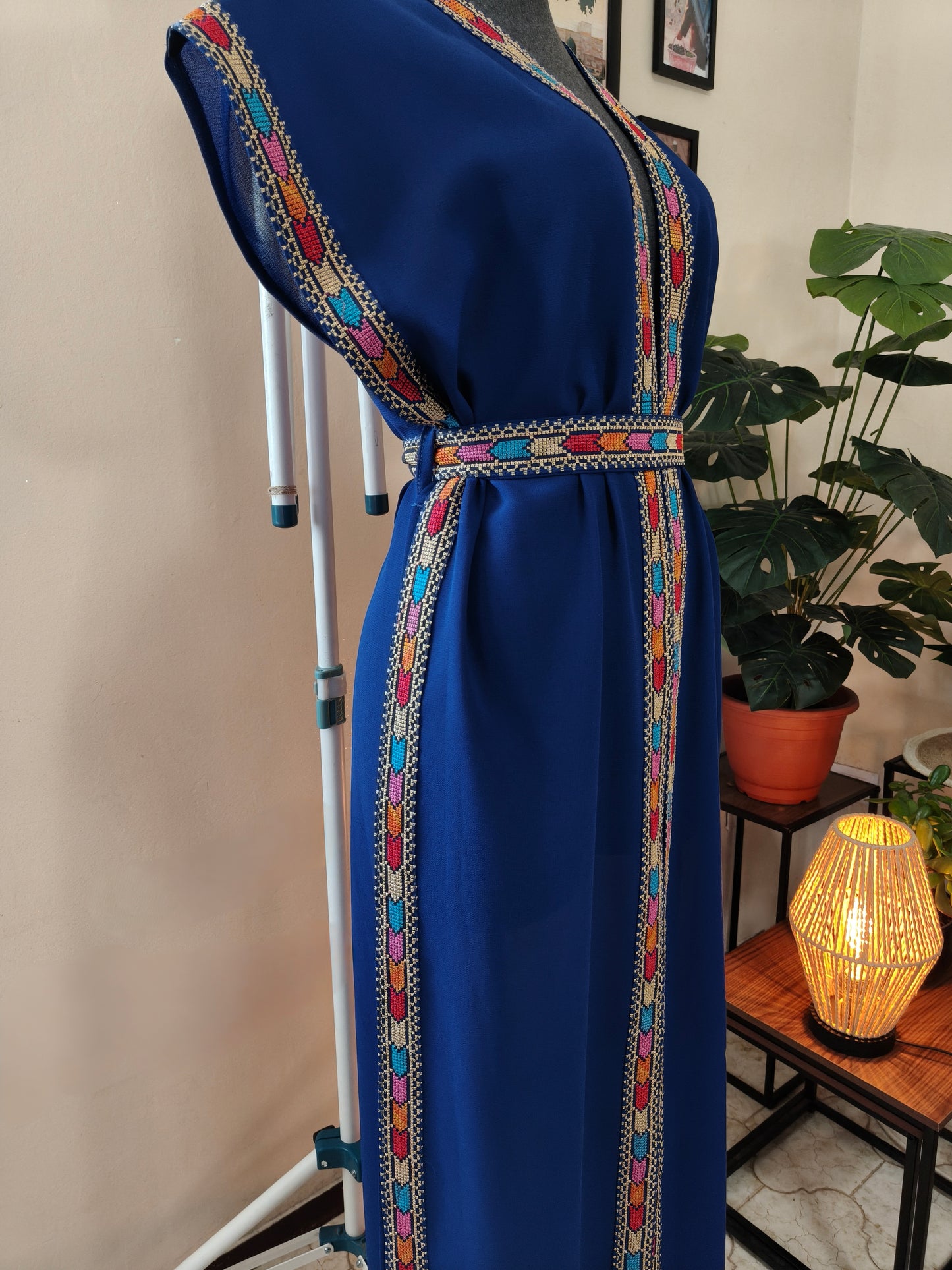 Gilet lungo tatreez colorato