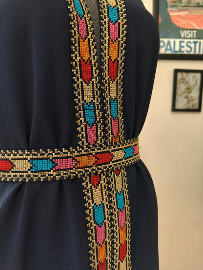 Gilet lungo tatreez colorato