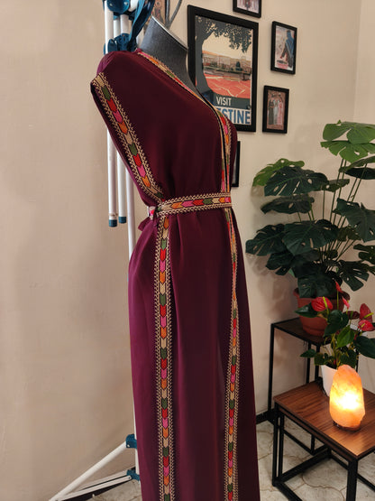 Gilet lungo tatreez colorato