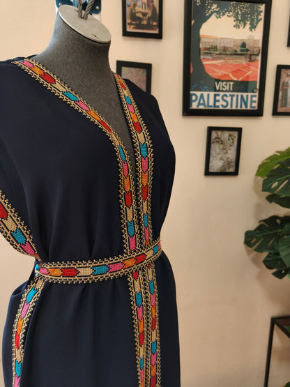 Gilet lungo tatreez colorato