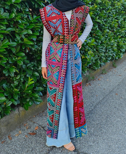 Fully embroidered long vest - Various colors