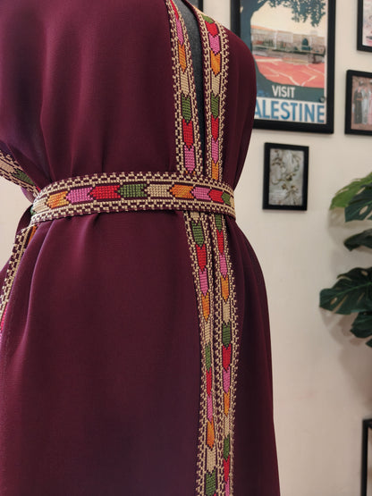 Gilet lungo tatreez colorato