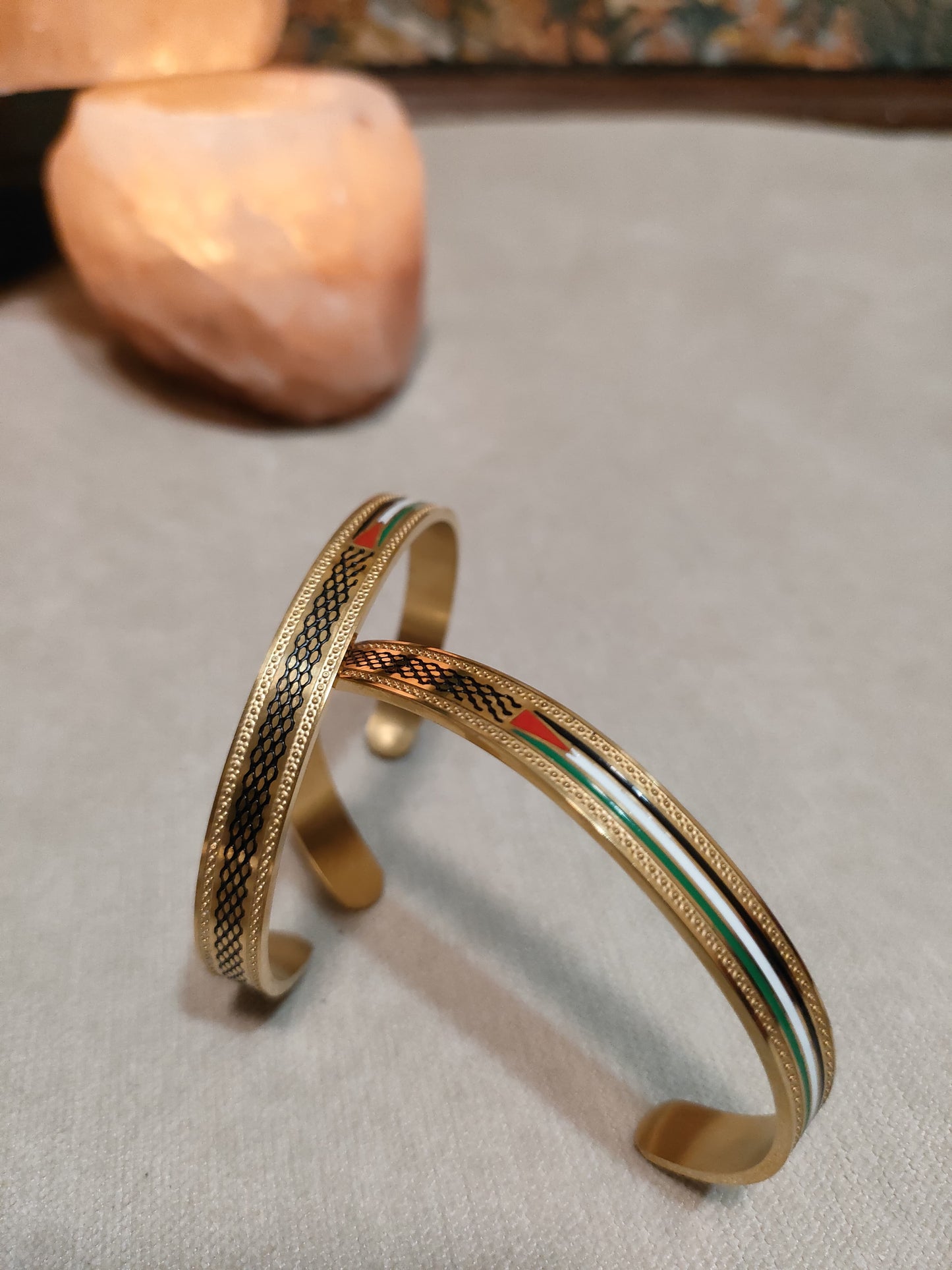 Bracciale Unisex in Acciaio Inossidabile – Motivo Kefiah e Bandiera Palestinese