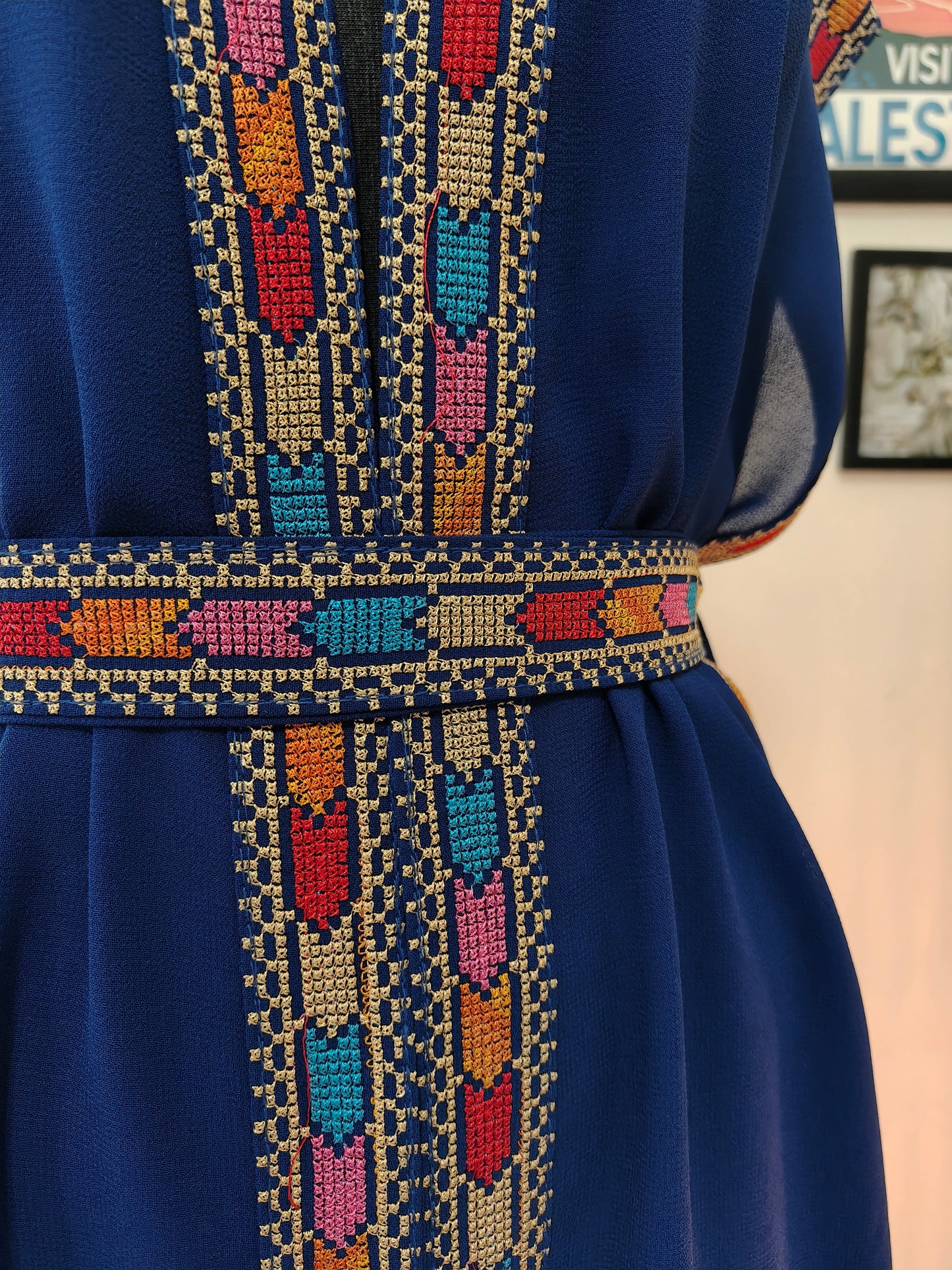 Gilet lungo tatreez colorato