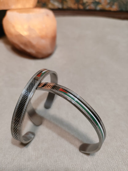 Bracciale Unisex in Acciaio Inossidabile – Motivo Kefiah e Bandiera Palestinese