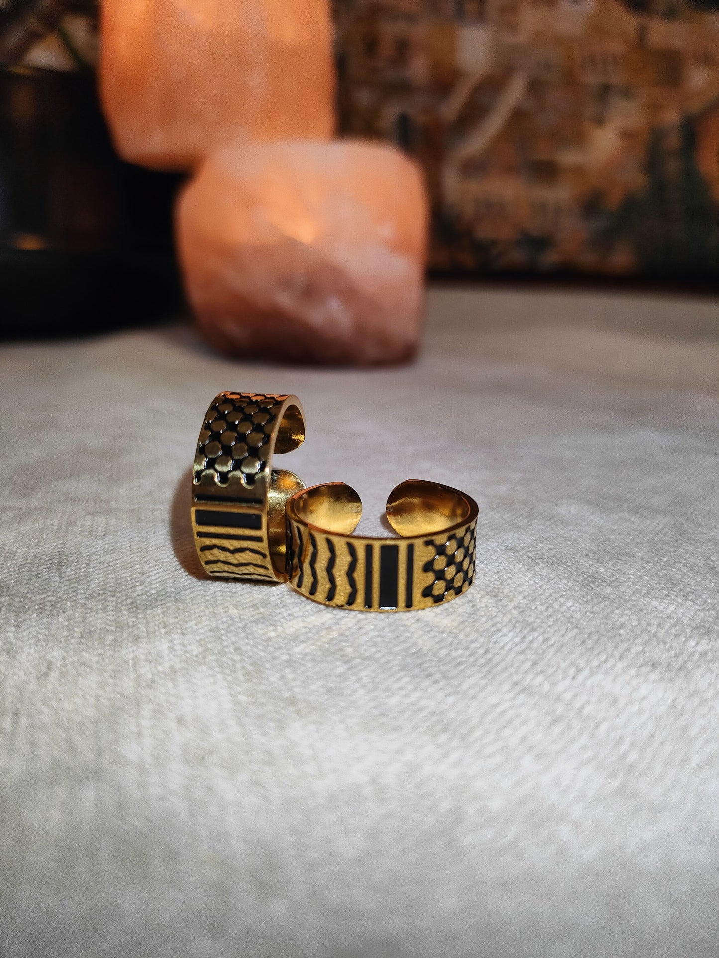 Anello Unisex in Acciaio Inossidabile – Motivo Kefiah