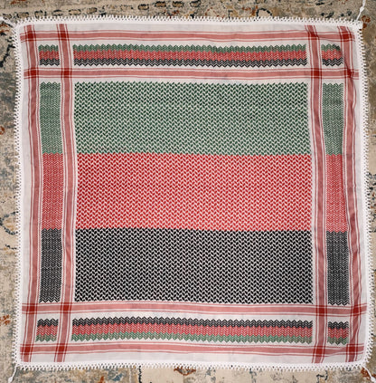 Kefiah colori bandiera palestinese variante 2