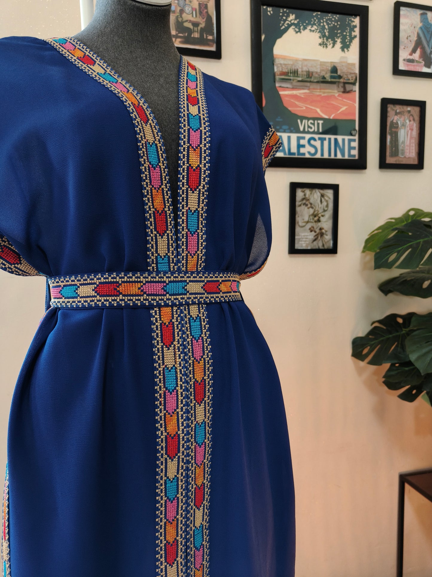 Gilet lungo tatreez colorato