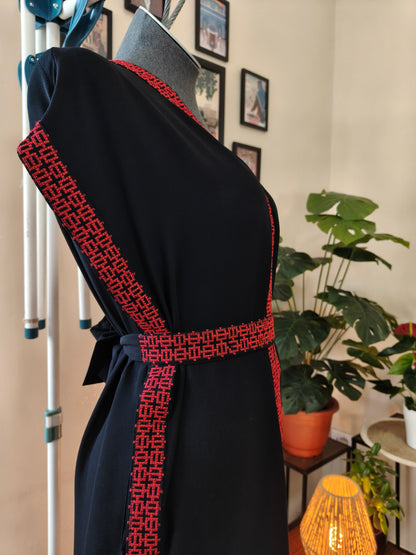 Gilet lungo tatreez rosso